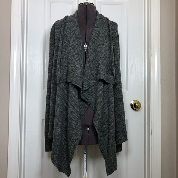 Abercrombie And  Fitch Wool Blend Soft Open Waterfall Marled Gray Cardigan XS/S - Picture 2 of 14